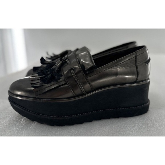 Stuart Weitzman Shoes - Stuart Weitzman Loafers Shoes Platform Chunky Y2K Metallic Size 8.5 M Grey​​​